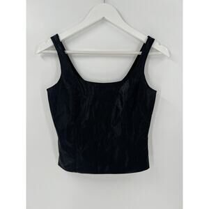 Amanda Uprichard Tank Blouse Womens Small Black Sleeveless Casual Scoop Neck